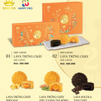 Kinh Đô - Hộp Bánh trung thu LAVA KIM SA TRỨNG CHẢY 6 bánh - Nhà phân phối Happy pro
